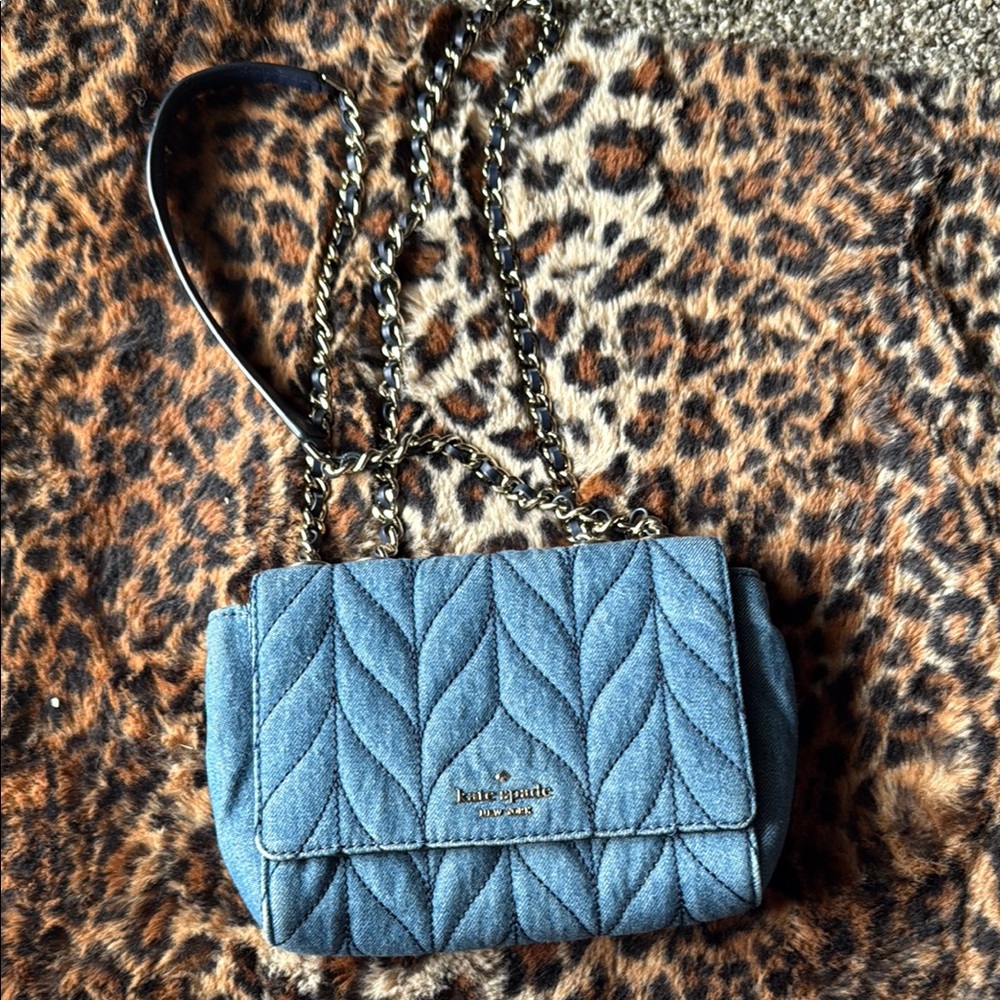 Kate Spade Blue Quilted Crossbody Bag